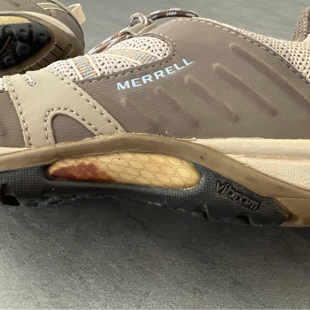 Merrell Sport Olive Vibram Hiking Outdoor Lace Shoes Low Top Sneaker Women’s 7.5 - Picture 7 of 8